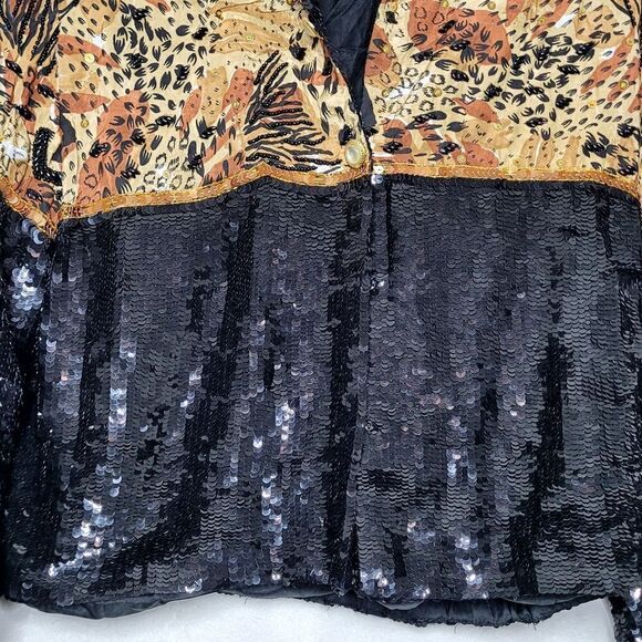 Vintage Modi Silk Sequin Jacket Size Large 10-12 - Picture 3 of 9